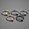 20g Crystal 8mm Black Titanium Anodised Surgical Steel Nose Hoops Nose Rings