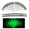 Glow in The Dark Clear Acrylic Plug & Taper Stretching Kit  (36PC) (14GA   00GA)