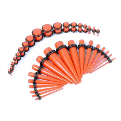 Orange Acrylic Plugs & Tapers Stretching Kit  (36PC) (14GA   00GA)