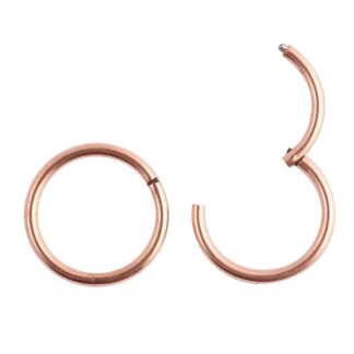 16g Rose Gold Titanium Anodised Hinged Segment Clicker Ring Nipple Ear Cartilage Eyebrpw Lip Piercings